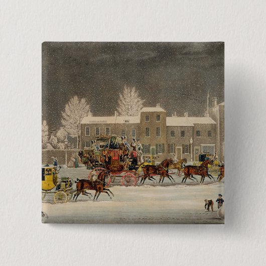 De benadering van Kerstmis, gegraveerd door George Vierkante Button 5,1 Cm (Voorkant)