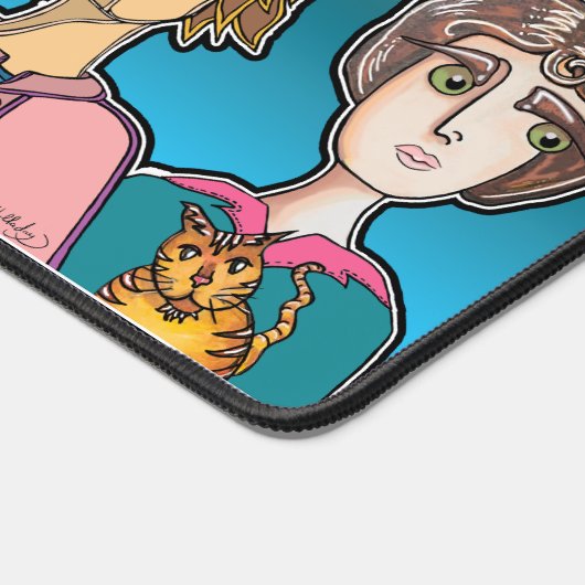 De bende en hun katten Desk Mat (Hoek)