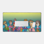 De bende en hun katten Desk Mat (Keyboard & Muis)