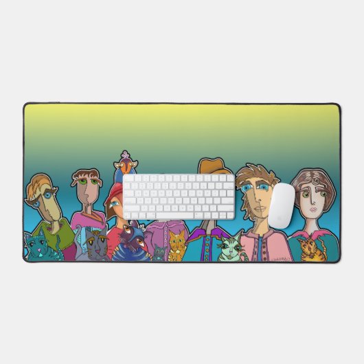 De bende en hun katten Desk Mat (Keyboard & Muis)