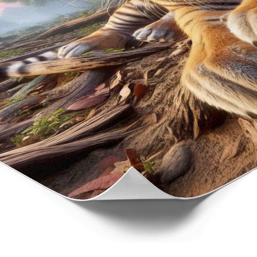 De Bengaalse tijger in het wilde Oerwoud Poster (Hoek)