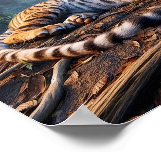 De Bengaalse tijger in het wilde Oerwoud Poster (Hoek)