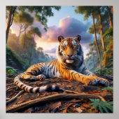 De Bengaalse tijger in het wilde Oerwoud Poster (Voorkant)