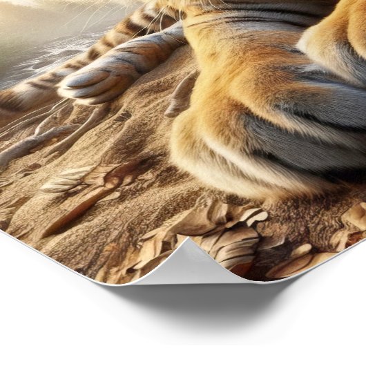 De Bengaalse tijger in het wilde Oerwoud Poster (Hoek)