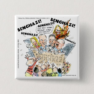 De Benghazi Shuffle Grappig Vierkante Button 5,1 Cm