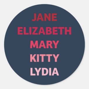 De Bennetzusters van Pride en Prejudice Ronde Sticker