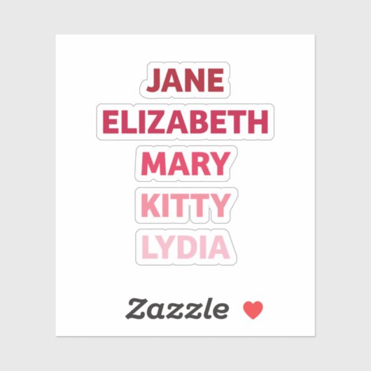 De Bennetzusters van Pride en Prejudice Sticker (Vel)