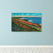 De beperkte treinen van het daglicht in Californië Canvas Afdruk (Insitu (Houten vloer))