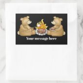De beren van de Camping voegen berichtsticker toe Rechthoekige Sticker (Tas)
