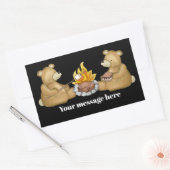 De beren van de Camping voegen berichtsticker toe Rechthoekige Sticker (Envelop)