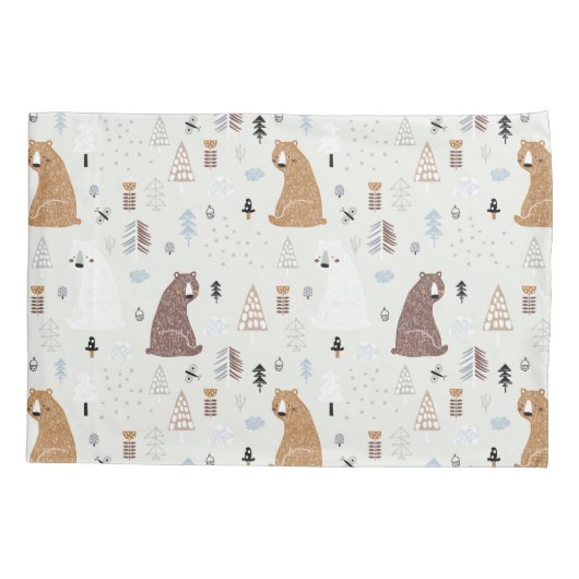 De Beren van de klap in het Patroon van Bossen Kussensloop (Achterkant)