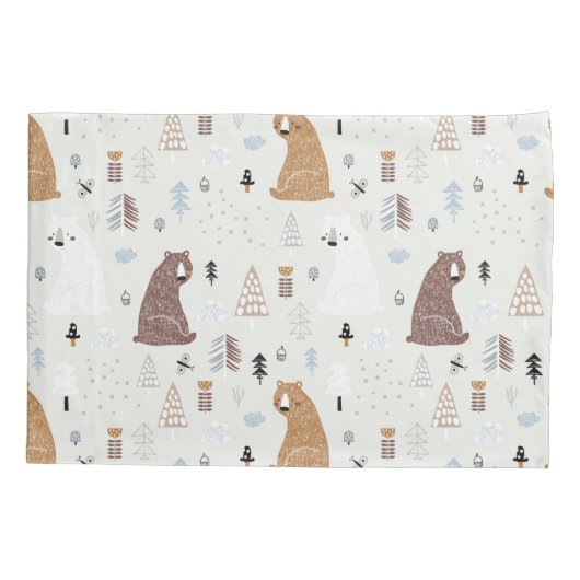 De Beren van de klap in het Patroon van Bossen Kussensloop (Achterkant)