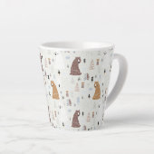 De Beren van de klap in het Patroon van Bossen Latte Mok (Rechterhoek)