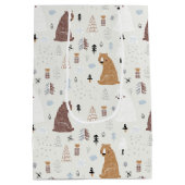 De Beren van de klap in het Patroon van Bossen Medium Cadeauzakje (Achterkant)