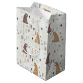 De Beren van de klap in het Patroon van Bossen Medium Cadeauzakje (Achterkant Gekanteld)