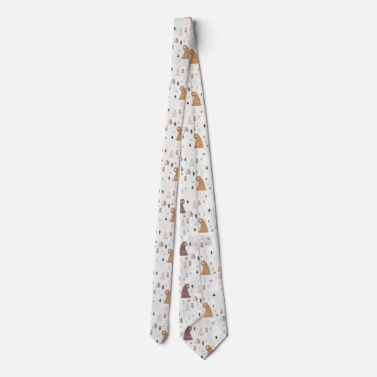 De Beren van de klap in het Patroon van Bossen Stropdas (Achterkant)