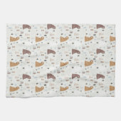 De Beren van de klap in het Patroon van Bossen Theedoek (Horizontaal)