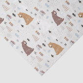 De Beren van de klap in het Patroon van Bossen Tissuepapier (Detail)