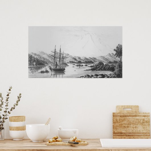 De berg Burney van de Otter-eilanden Poster (Keuken)