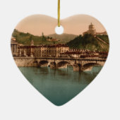 De berg Capuchins, Turijn, Piemonte, Italië Keramisch Ornament (Achterkant)