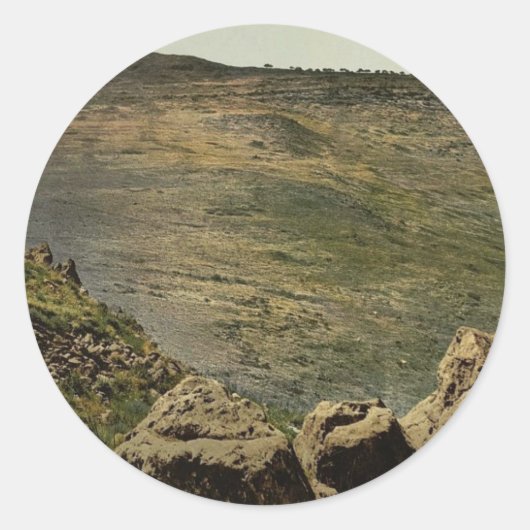 De berg der zaligheden, (Kafarnaüm, Israël) Ronde Sticker (Voorkant)