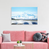 De berg Elbrus (de hoogste berg in Europa) Canvas Afdruk (Insitu (Woonkamer))