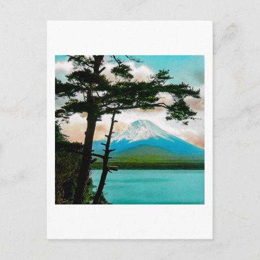 De berg Fuji door de Japanse 富 Pines 山 Briefkaart (Voorkant)