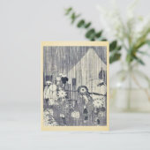 De berg Fuji door regendruppels door Katsushika, H Briefkaart (Staand voorkant)