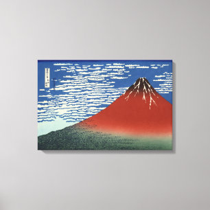 De berg Fuji in Clear Weather (Red Fuji) (Hokusai) Canvas Afdruk