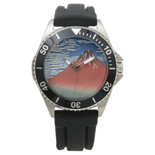 De berg Fuji in Clear Weather (Red Fuji) (Hokusai) Horloge