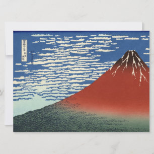 De berg Fuji in Clear Weather (Red Fuji) (Hokusai) Kaart