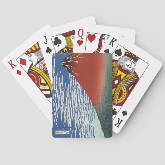 De berg Fuji in Clear Weather (Red Fuji) (Hokusai) Pokerkaarten (Achterkant)