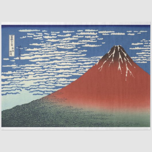 De berg Fuji in Clear Weather (Red Fuji) (Hokusai) Tissuepapier (Voorkant)