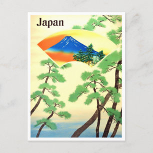 De berg Fuji Japan vintage-reis Briefkaart