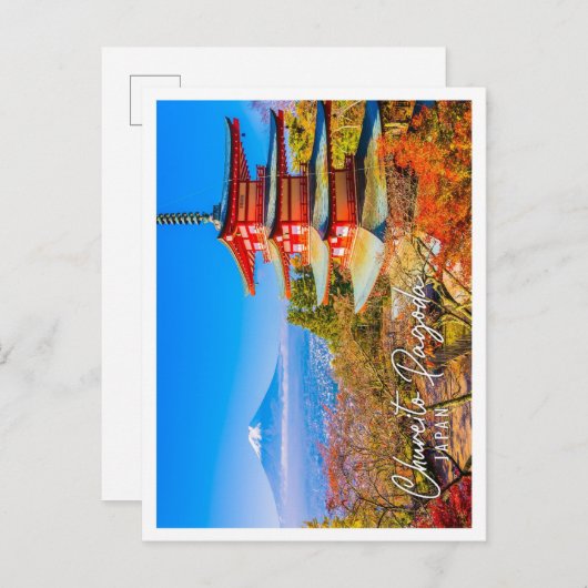 De berg Fuji met de Chureito-pagode in Japan Briefkaart (Voorkant / Achterkant)