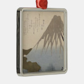 De berg Fuji onder de sneeuw Metalen Ornament (Rechts)