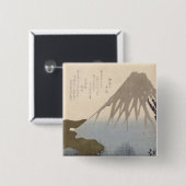 De berg Fuji onder de sneeuw Vierkante Button 5,1 Cm (Voorkant /achterkant)