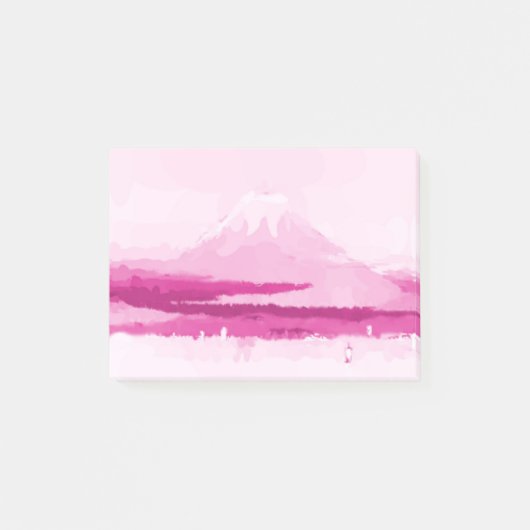 De berg Fuji roze post, schattige waterverf Post-it® Notes (Voorkant)