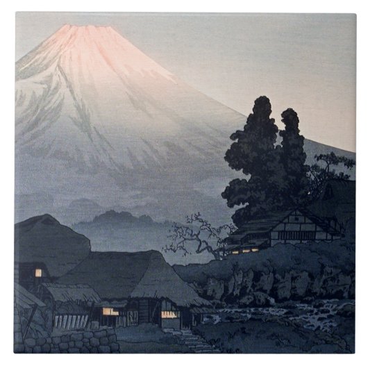 De berg Fuji uit Mizukubo, beroemd schilderij.. Tegeltje (Voorkant)