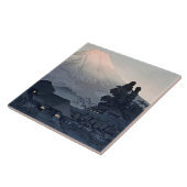 De berg Fuji uit Mizukubo, beroemd schilderij.. Tegeltje (Zijkant)