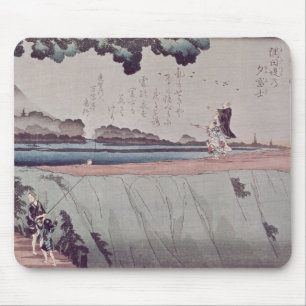 De berg Fuji van de rivierbedding Sumida Muismat