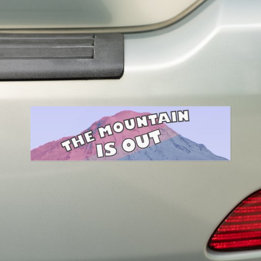 De berg is uit Bi Bumpersticker (Op auto)