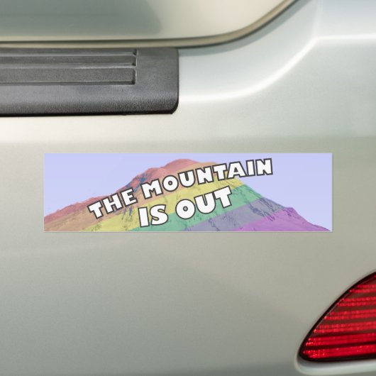 De berg is uit de Bumpersticker van de Regenboog (Op auto)