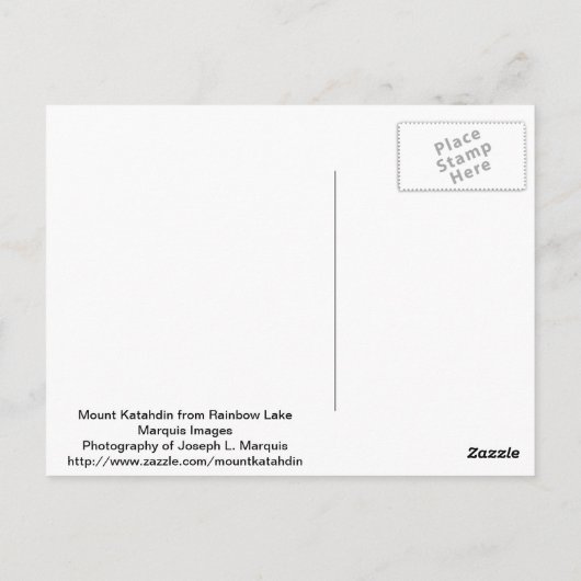 De berg Katahdin van het meer van Rainbow Briefkaart (Achterkant)