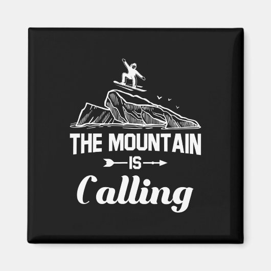 De berg noemt Snowboarder Snowboard Gift Magneet (Voorkant)