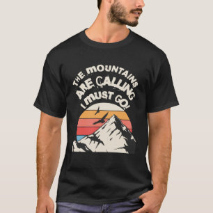 De berg noemt wandelaars Retro Sunset Adven T-shirt