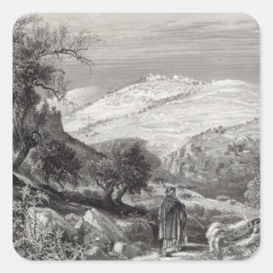 De berg Olijven, van de berg Zion Vierkante Sticker