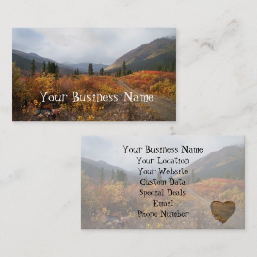 De berg omlaag visitekaartje (Voorkant / Achterkant)