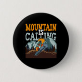De berg roept grappige snowboarden ronde button 5,7 cm (Voorkant)