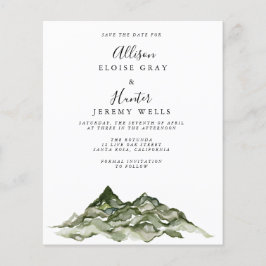 De berg van de begroting bewaart de Datumbrochure Flyer